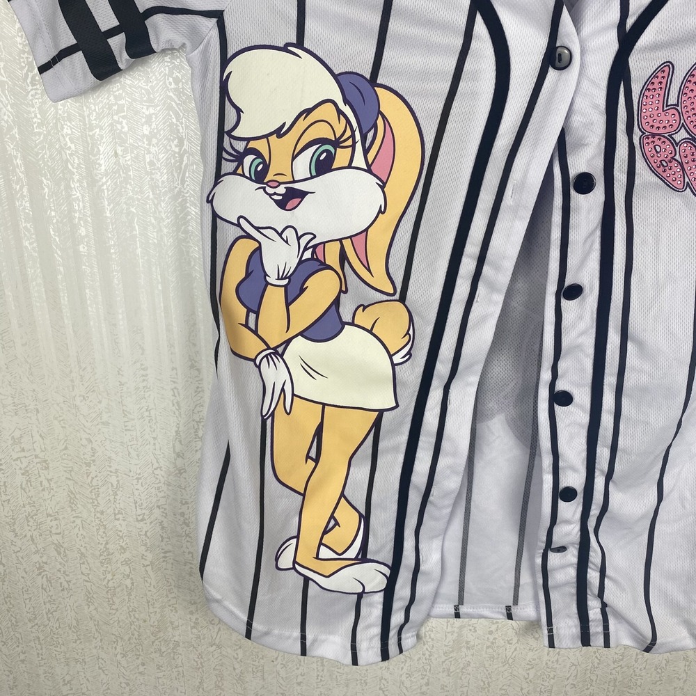 Looney Tunes Baseball Jersey Graphic Print Womens Lola Bunny MLB Shirt Size XL - Picture 3 of 11